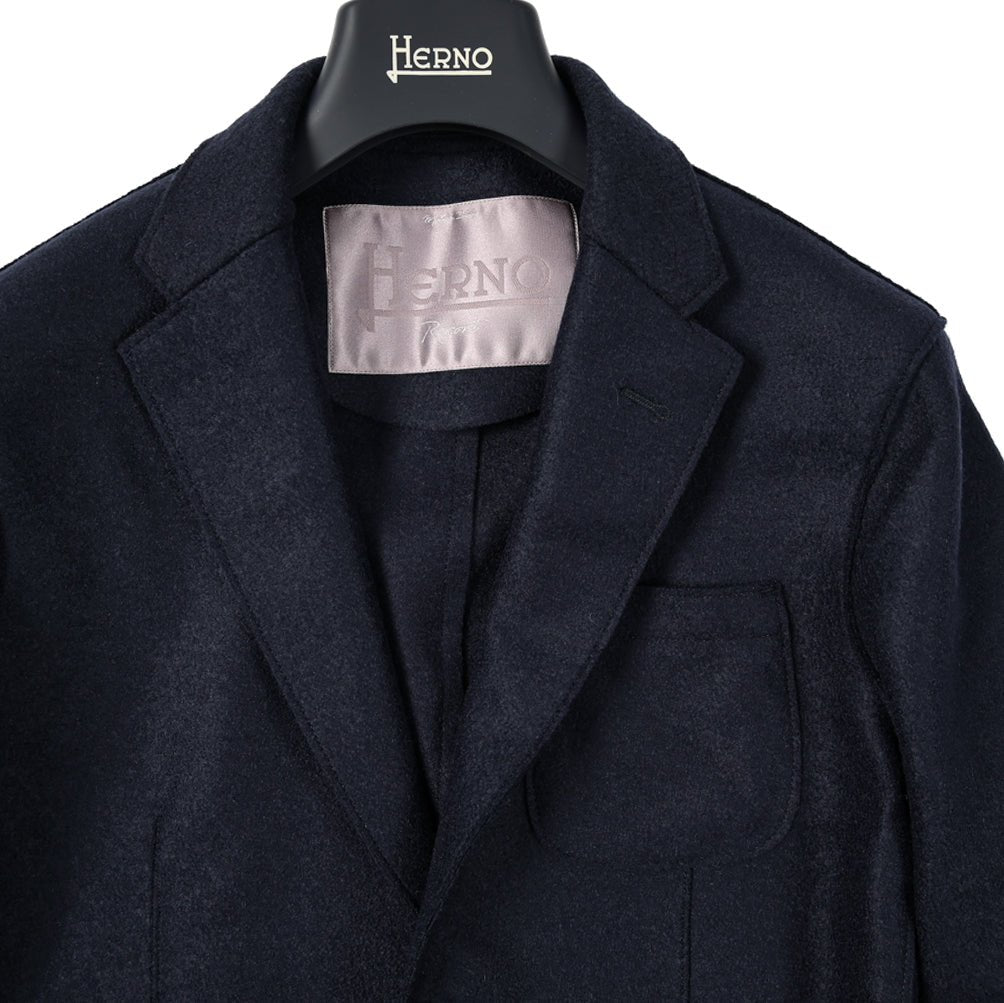 SALE|HERNO Resort 縮絨 ヴァージンウール100% 2Bシングルテーラードジャケット|393708 - A - 46|GUARDAROBA MILANO OFFICIAL STORE