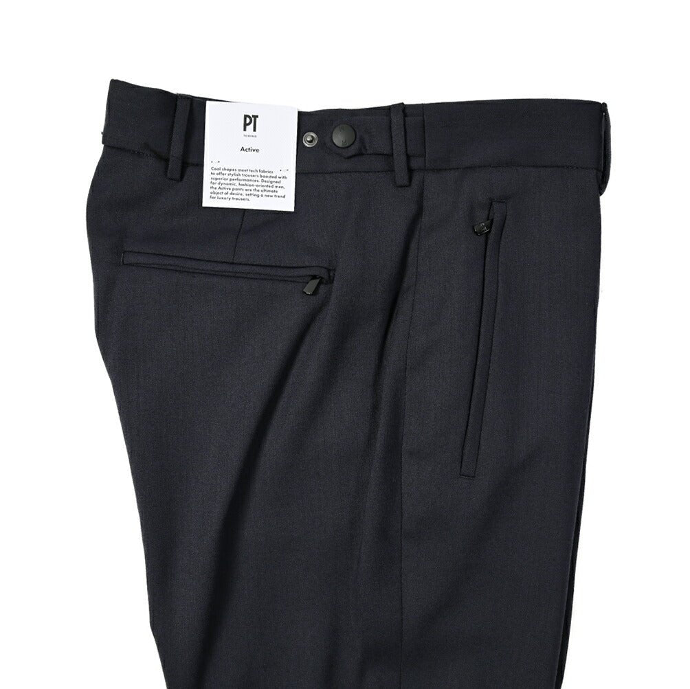 PT TORINO ACTIVE SIGMA 高機能ストレッチウール ノータックテーパードスラックス (TECHNO WASHABLE WOOL) / PT01|396232 - A - 46|GUARDAROBA MILANO OFFICIAL STORE