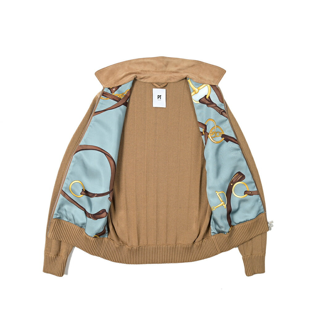 SALE|PT TORINO レザー×コットンニット ジップアップコンビブルゾン / PT01|394115 - A - 48|GUARDAROBA MILANO OFFICIAL STORE