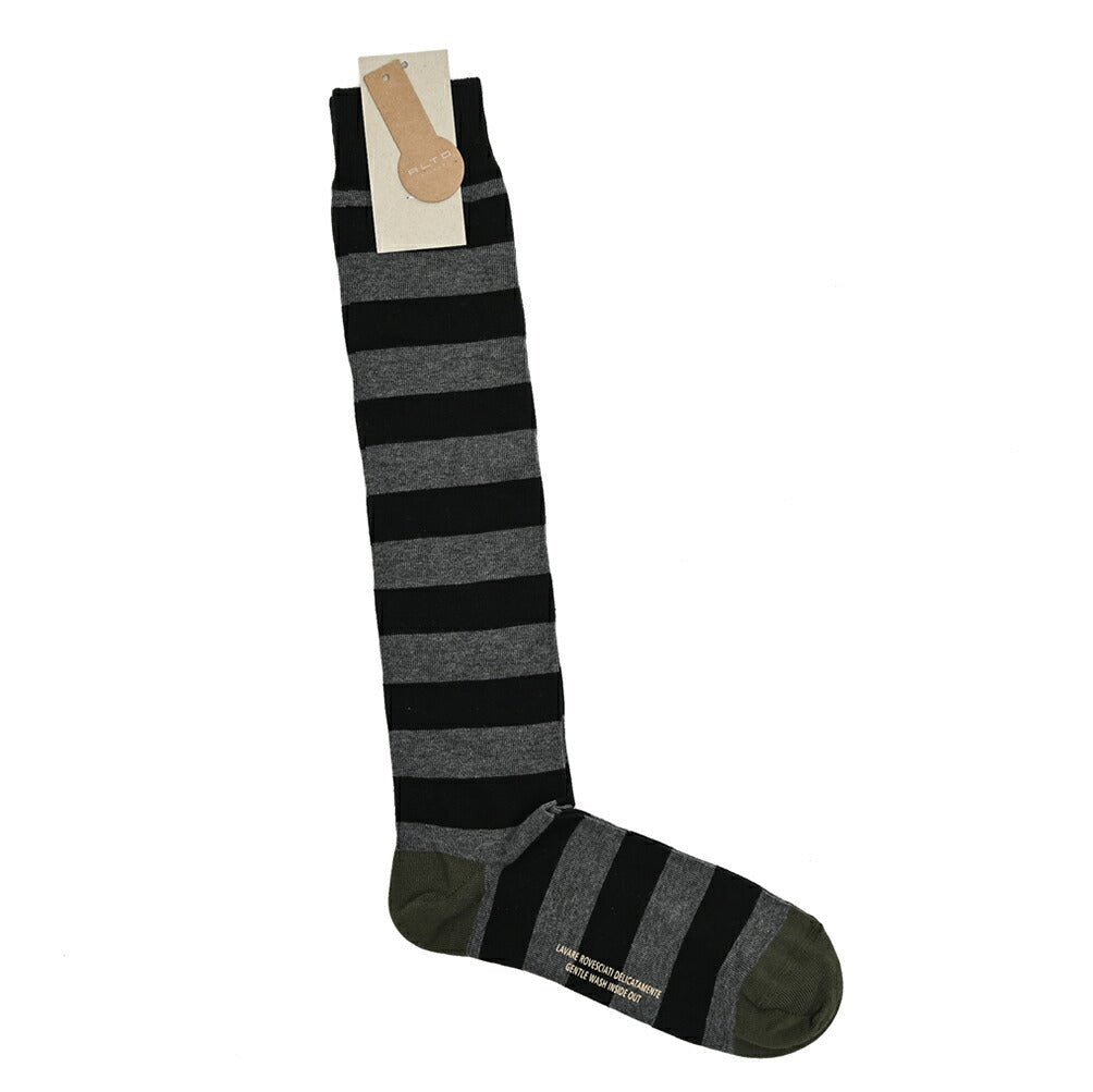 ALTO コットンナイロン ロングホーズリブソックス / ボーダー|393379 - 43|GUARDAROBA MILANO OFFICIAL STORE