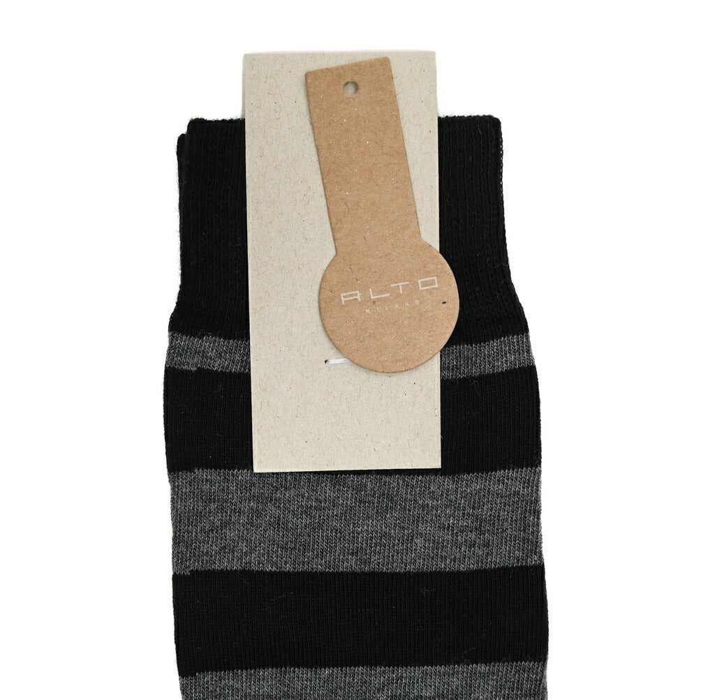 ALTO コットンナイロン ロングホーズリブソックス / ボーダー|393379 - 43|GUARDAROBA MILANO OFFICIAL STORE