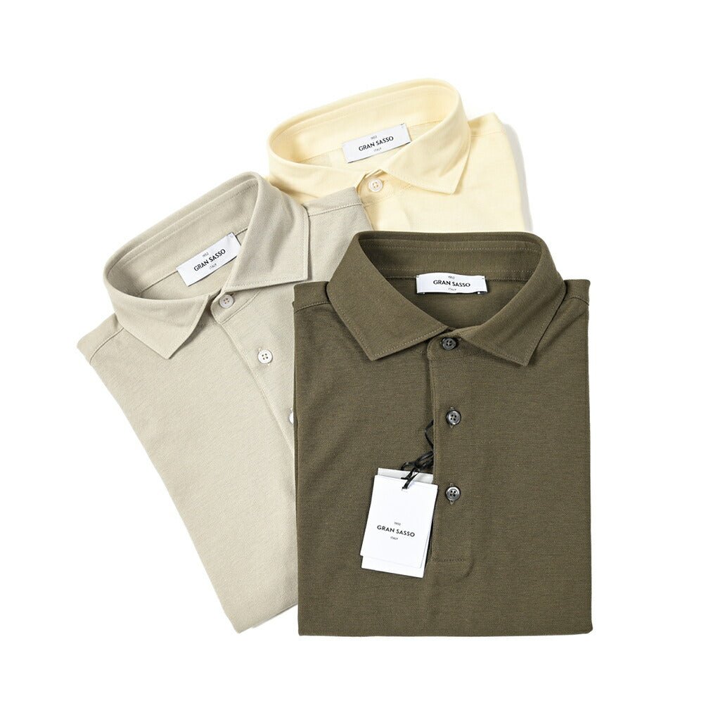 GRAN SASSO コットン100% 鹿の子半袖ポロシャツ|GUARDAROBA MILANO OFFICIAL STORE