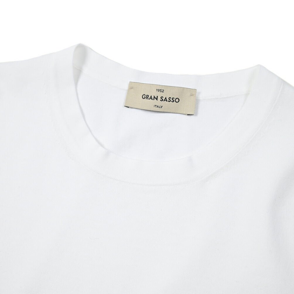 GRAN SASSO コットン100% クルーネック半袖ニットTシャツ|GUARDAROBA MILANO OFFICIAL STORE