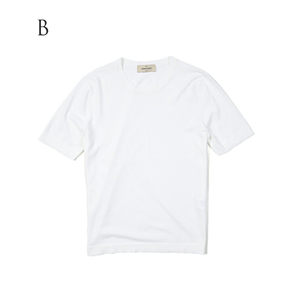 GRAN SASSO コットン100% クルーネック半袖ニットTシャツ|GUARDAROBA MILANO OFFICIAL STORE