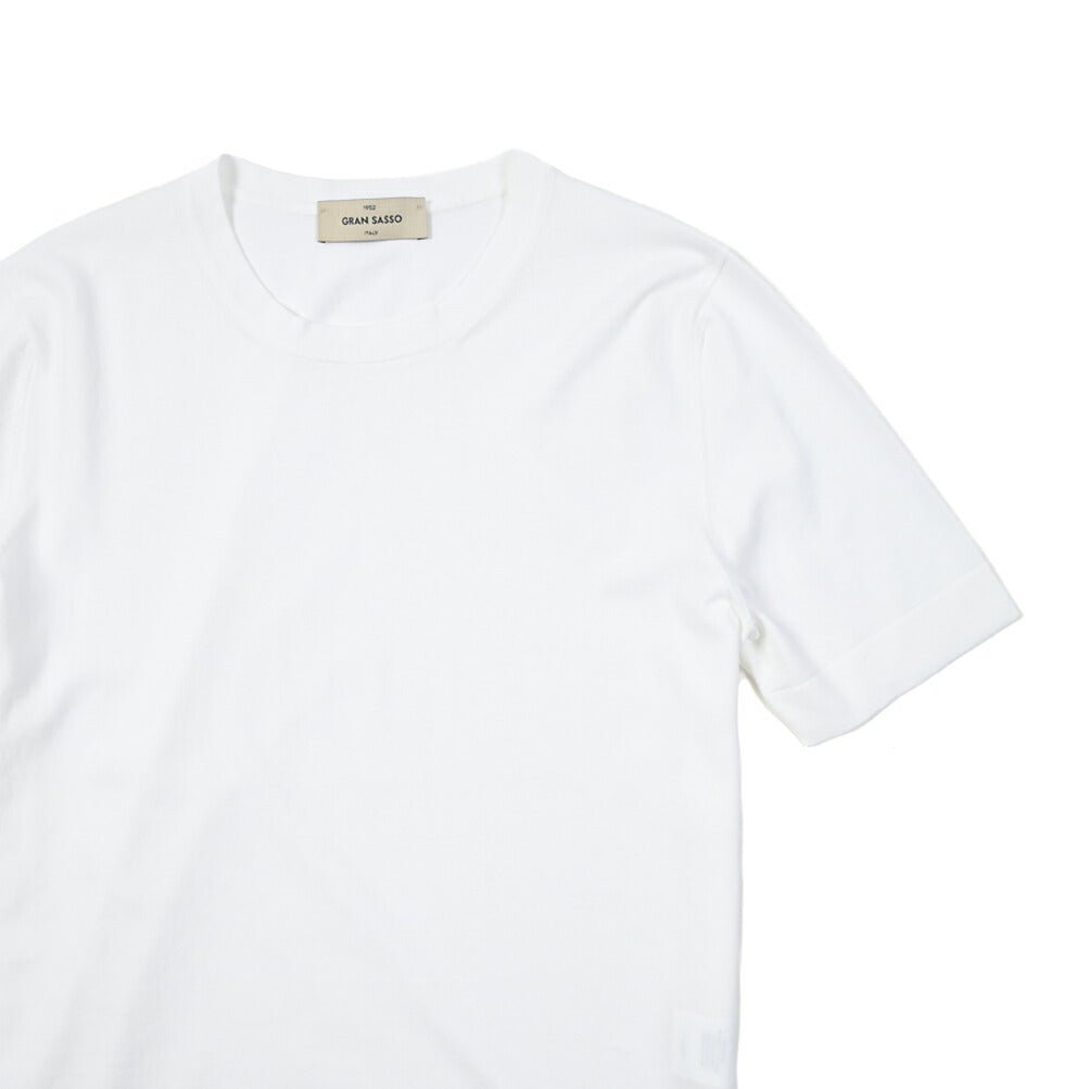 GRAN SASSO コットン100% クルーネック半袖ニットTシャツ|GUARDAROBA MILANO OFFICIAL STORE