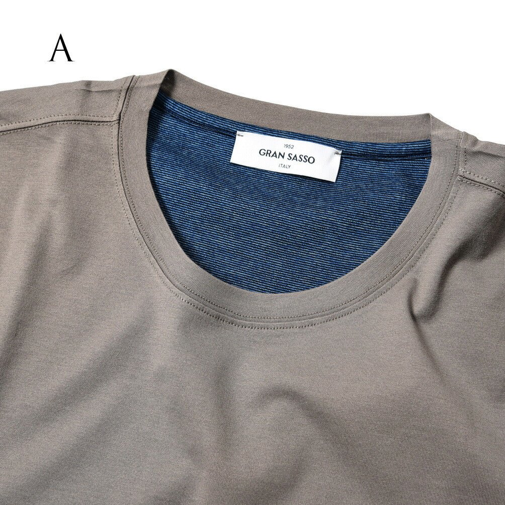 2023SS GRAN SASSO コットン100% クルーネック半袖Tシャツ|GUARDAROBA MILANO OFFICIAL STORE
