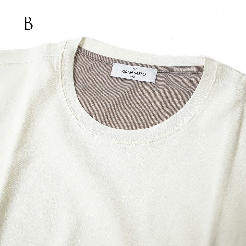 2023SS GRAN SASSO コットン100% クルーネック半袖Tシャツ|GUARDAROBA MILANO OFFICIAL STORE