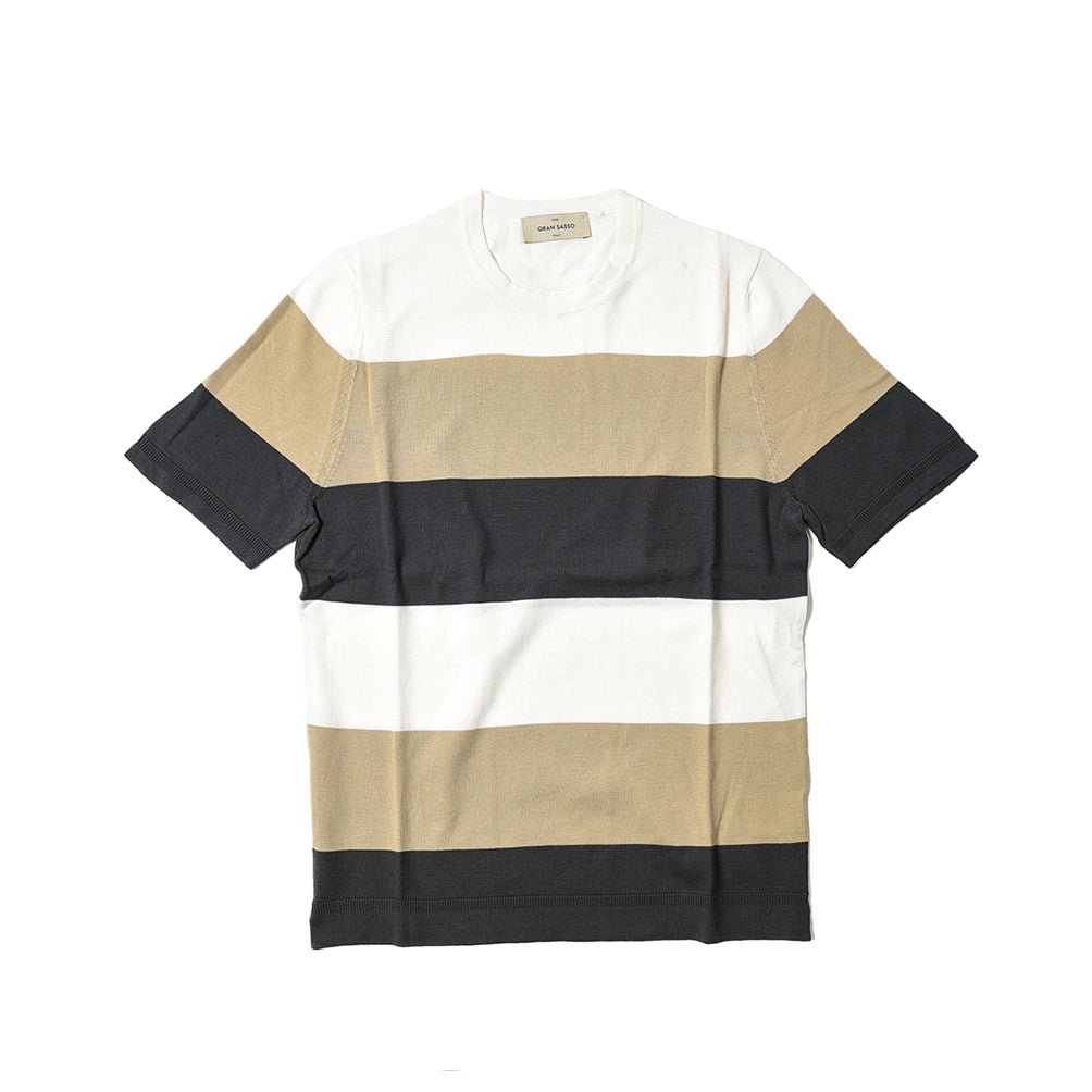 2023SS GRAN SASSO オーガニックコットン100% クルーネック半袖ニットTシャツ|GUARDAROBA MILANO OFFICIAL STORE