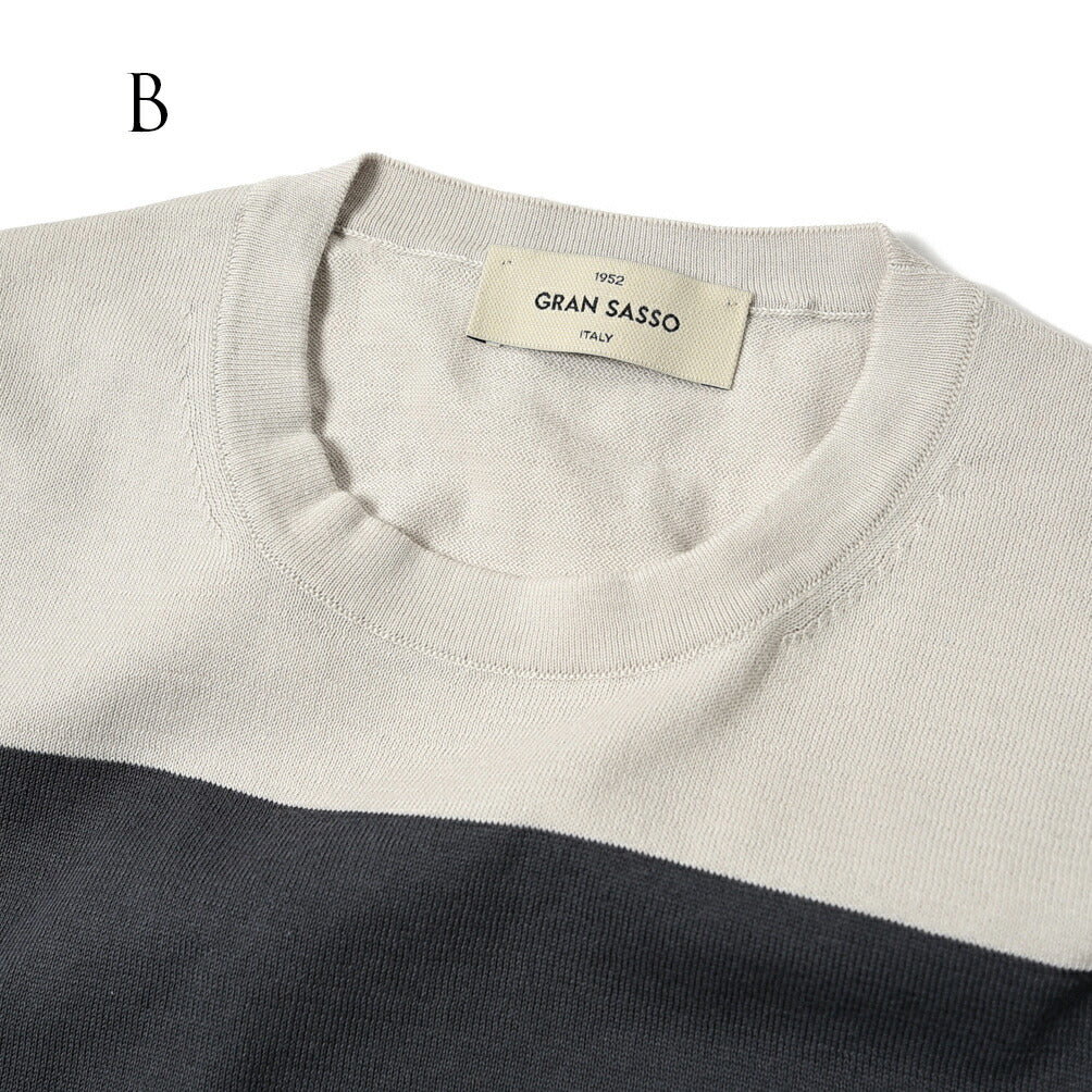 2023SS GRAN SASSO オーガニックコットン100% クルーネック半袖ニットTシャツ|GUARDAROBA MILANO OFFICIAL STORE