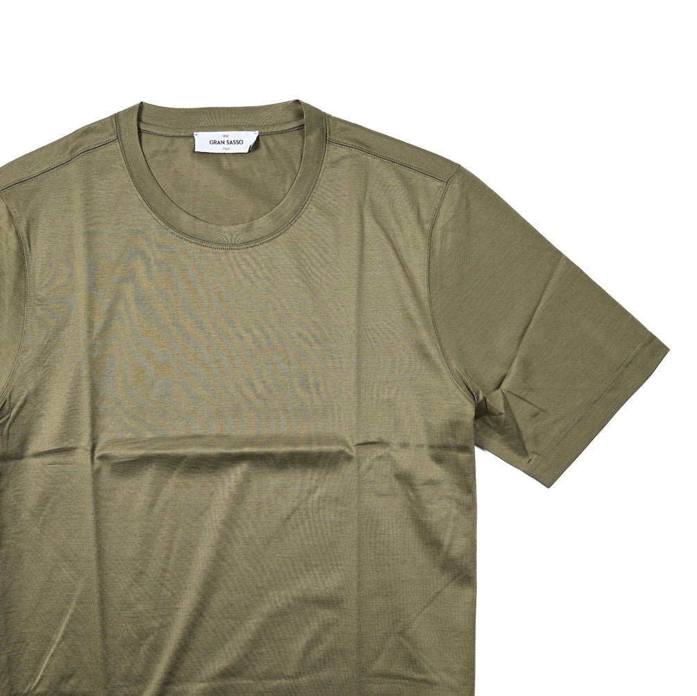 GRAN SASSO FILOSCOZIA マーセライズ スムースコットン クルーネック半袖Tシャツ|GUARDAROBA MILANO OFFICIAL STORE