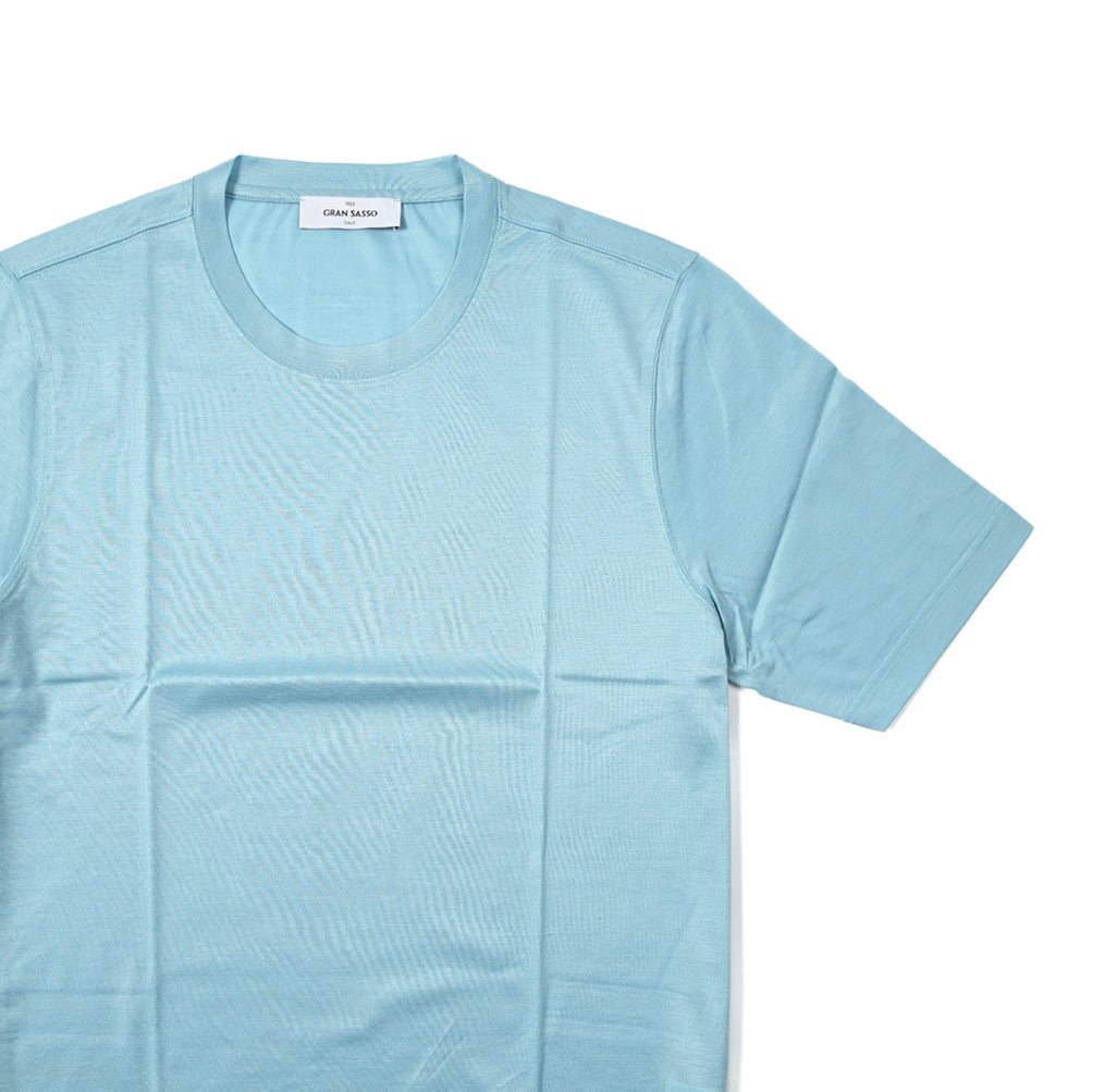 GRAN SASSO FILOSCOZIA マーセライズ スムースコットン クルーネック半袖Tシャツ|GUARDAROBA MILANO OFFICIAL STORE