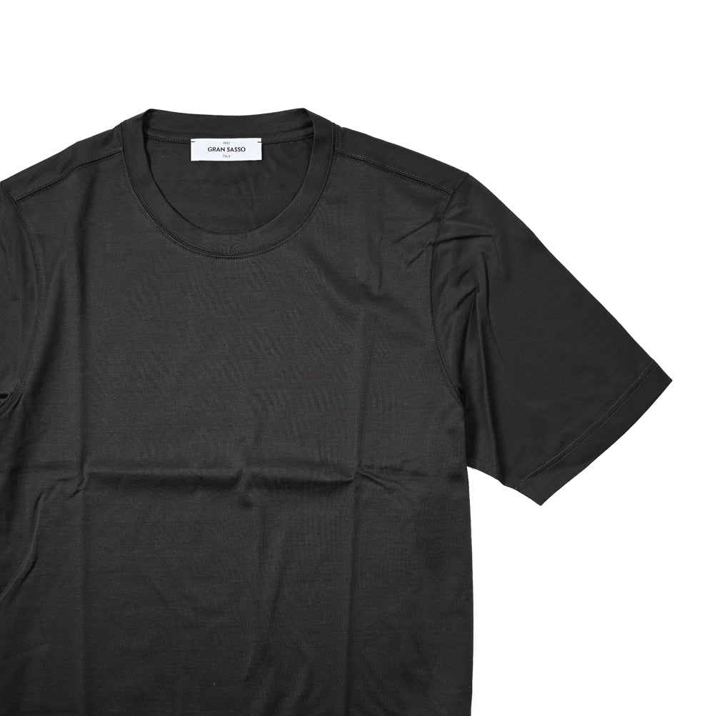 GRAN SASSO FILOSCOZIA マーセライズ スムースコットン クルーネック半袖Tシャツ|GUARDAROBA MILANO OFFICIAL STORE