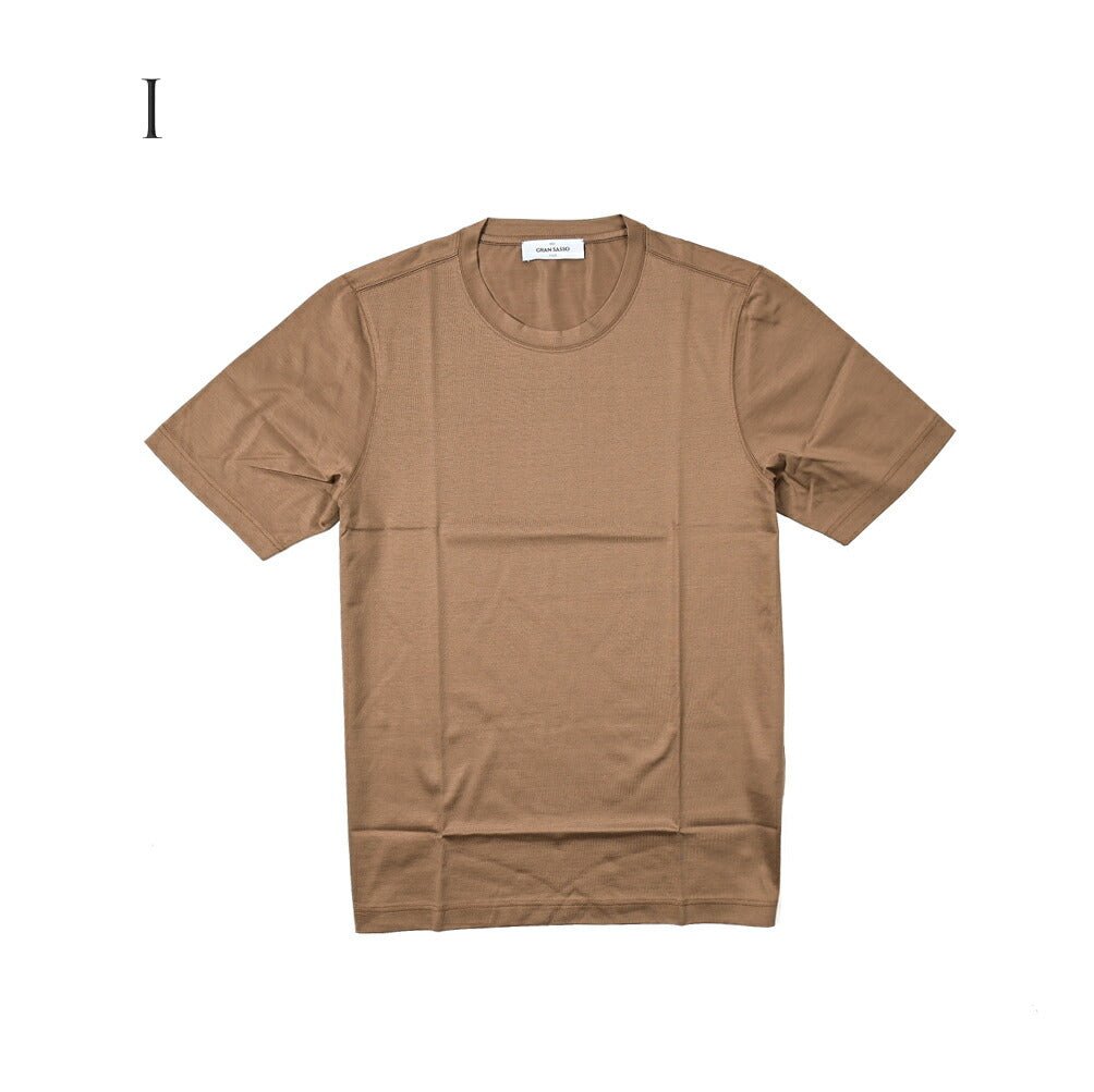 GRAN SASSO FILOSCOZIA マーセライズ スムースコットン クルーネック半袖Tシャツ|GUARDAROBA MILANO OFFICIAL STORE
