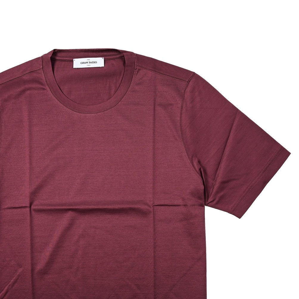 GRAN SASSO FILOSCOZIA マーセライズ スムースコットン クルーネック半袖Tシャツ|GUARDAROBA MILANO OFFICIAL STORE