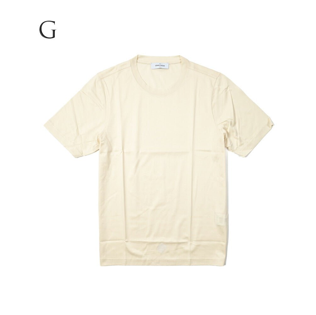 GRAN SASSO FILOSCOZIA マーセライズ スムースコットン クルーネック半袖Tシャツ|GUARDAROBA MILANO OFFICIAL STORE