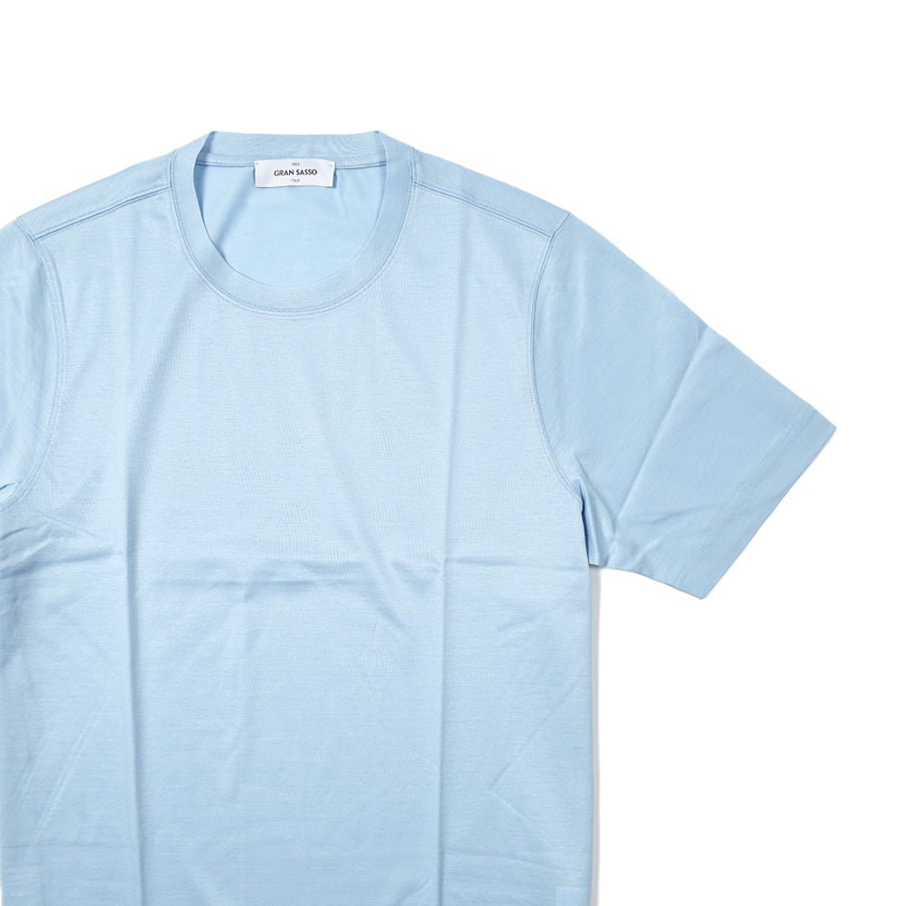GRAN SASSO FILOSCOZIA マーセライズ スムースコットン クルーネック半袖Tシャツ|GUARDAROBA MILANO OFFICIAL STORE