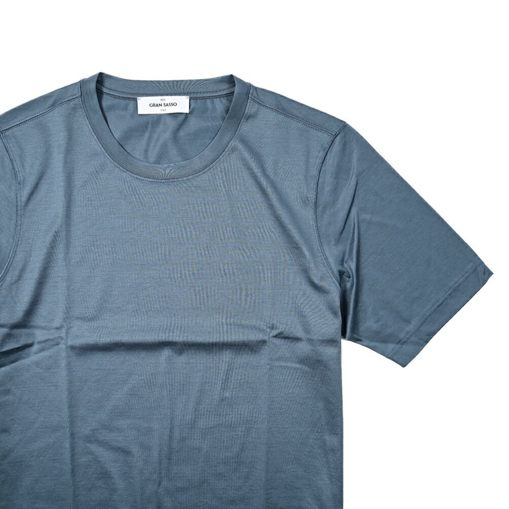 GRAN SASSO FILOSCOZIA マーセライズ スムースコットン クルーネック半袖Tシャツ|GUARDAROBA MILANO OFFICIAL STORE