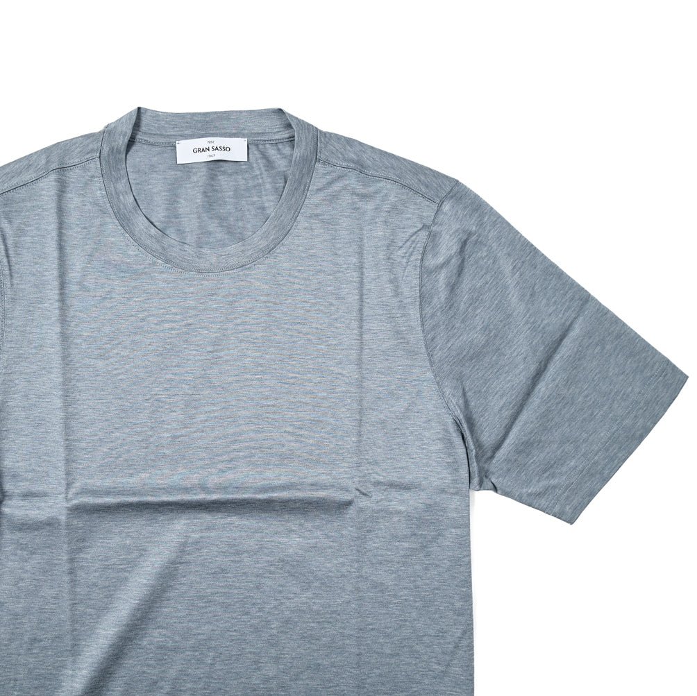 GRAN SASSO FILOSCOZIA マーセライズ スムースコットン クルーネック半袖Tシャツ|GUARDAROBA MILANO OFFICIAL STORE