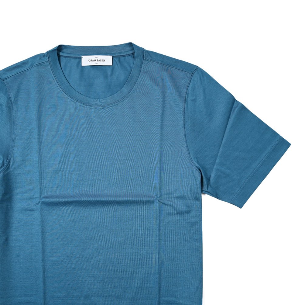 GRAN SASSO FILOSCOZIA マーセライズ スムースコットン クルーネック半袖Tシャツ|GUARDAROBA MILANO OFFICIAL STORE