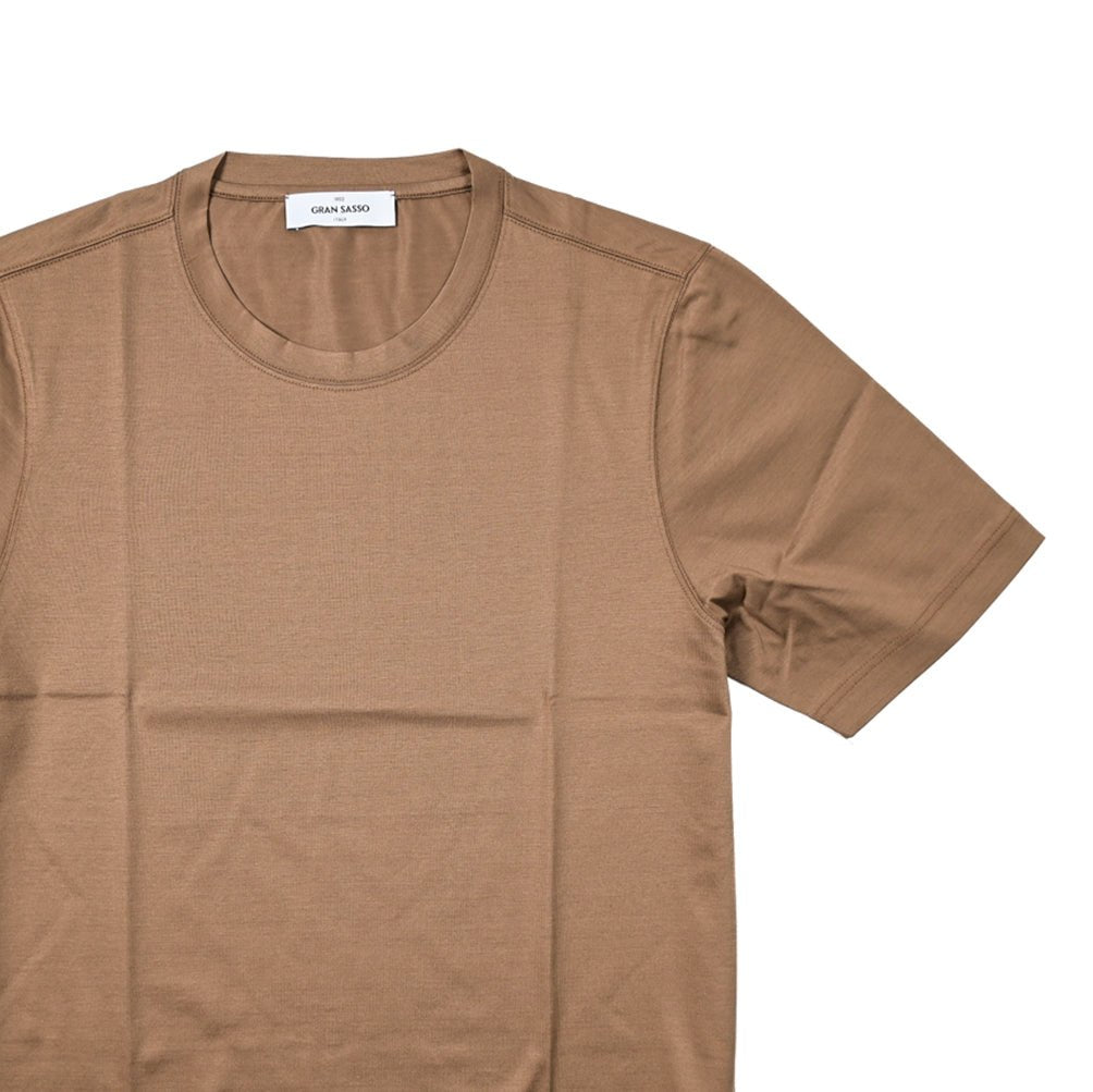 GRAN SASSO FILOSCOZIA マーセライズ スムースコットン クルーネック半袖Tシャツ|GUARDAROBA MILANO OFFICIAL STORE