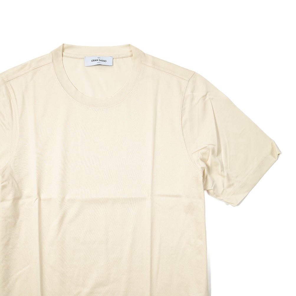 GRAN SASSO FILOSCOZIA マーセライズ スムースコットン クルーネック半袖Tシャツ|GUARDAROBA MILANO OFFICIAL STORE
