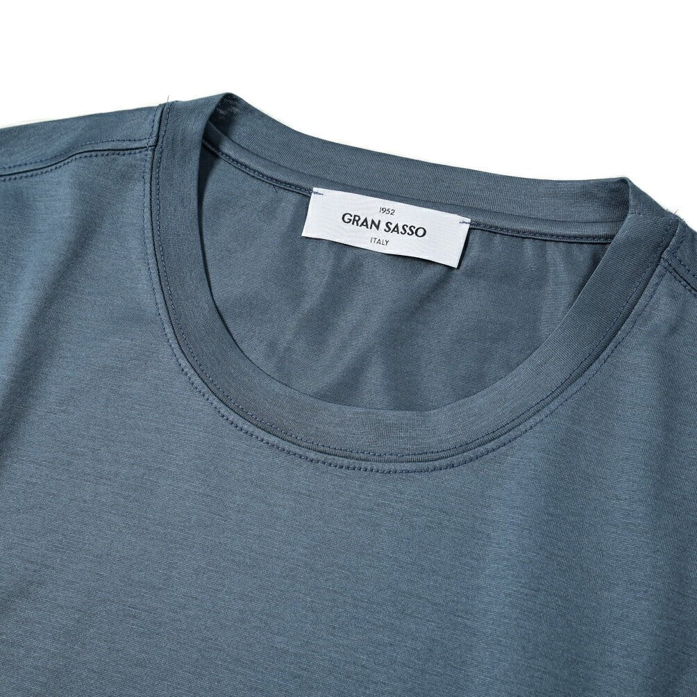 GRAN SASSO FILOSCOZIA マーセライズ スムースコットン クルーネック半袖Tシャツ|GUARDAROBA MILANO OFFICIAL STORE