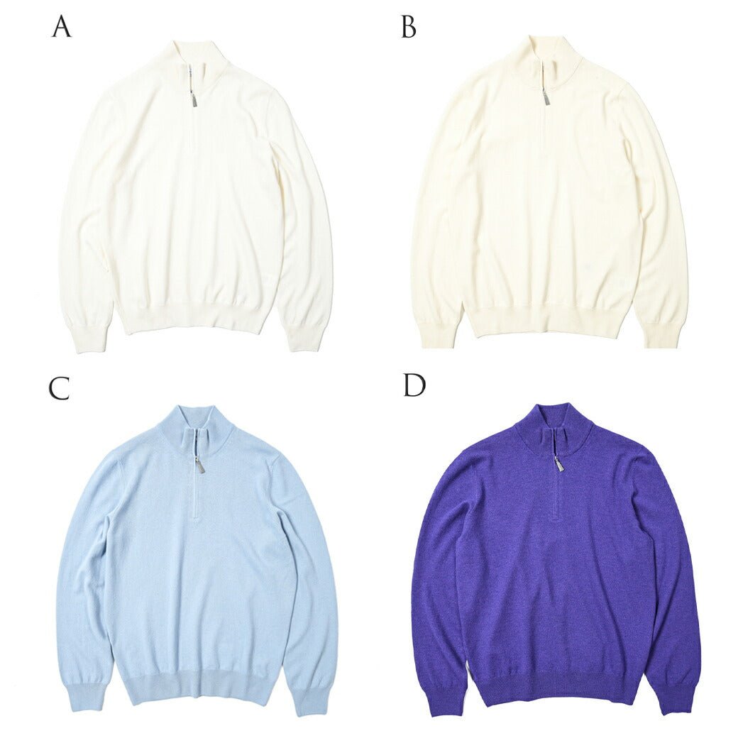 SALE|GRAN SASSO ウールカシミヤ ハーフジップニットセーター / SLOWEAR|399020 - A - 50|GUARDAROBA MILANO OFFICIAL STORE