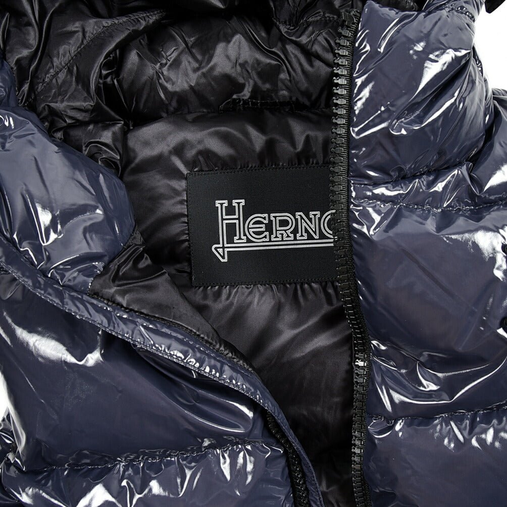 SALE|HERNO GLOSS ラッカーナイロン ダウンベストフーディー|384561 - 44|GUARDAROBA MILANO OFFICIAL STORE