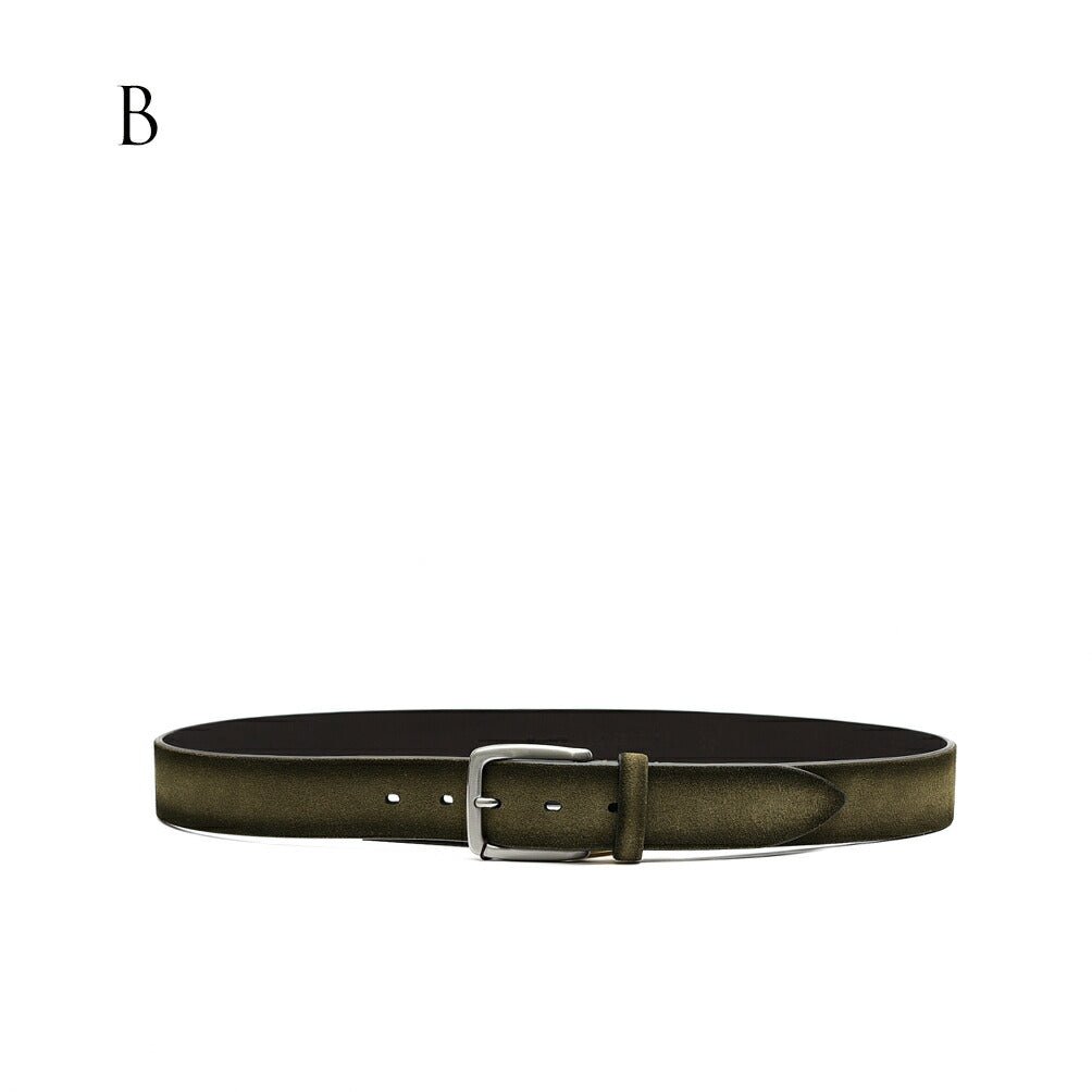 MOORER CALDARA C2 スエードレザースクエアバックルベルト|383772 - A - 100|GUARDAROBA MILANO OFFICIAL STORE