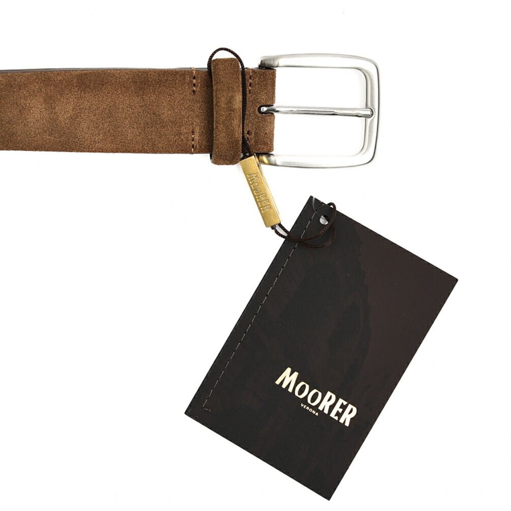 MOORER CALDARA C2 スエードレザースクエアバックルベルト|383772 - A - 100|GUARDAROBA MILANO OFFICIAL STORE