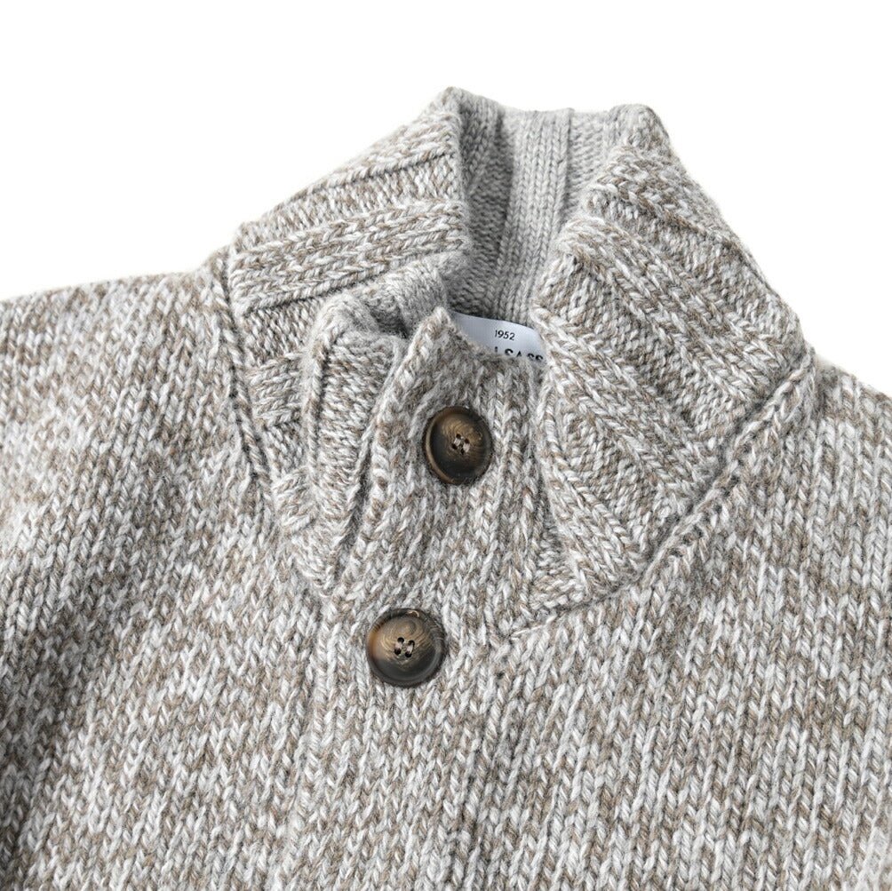 SALE|GRAN SASSO ヴァージンウール100% ミドルゲージメランジニットスタンドカラーカーディガン / SLOWEAR|399543 - A - 46|GUARDAROBA MILANO OFFICIAL STORE