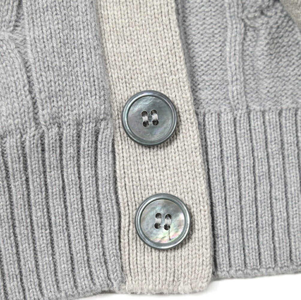 SALE|GRAN SASSO ヴァージンウールカシミヤ ミドルゲージニットケーブル編み スタンドカラーカーディガン / SLOWEAR|399574 - A - 48|GUARDAROBA MILANO OFFICIAL STORE