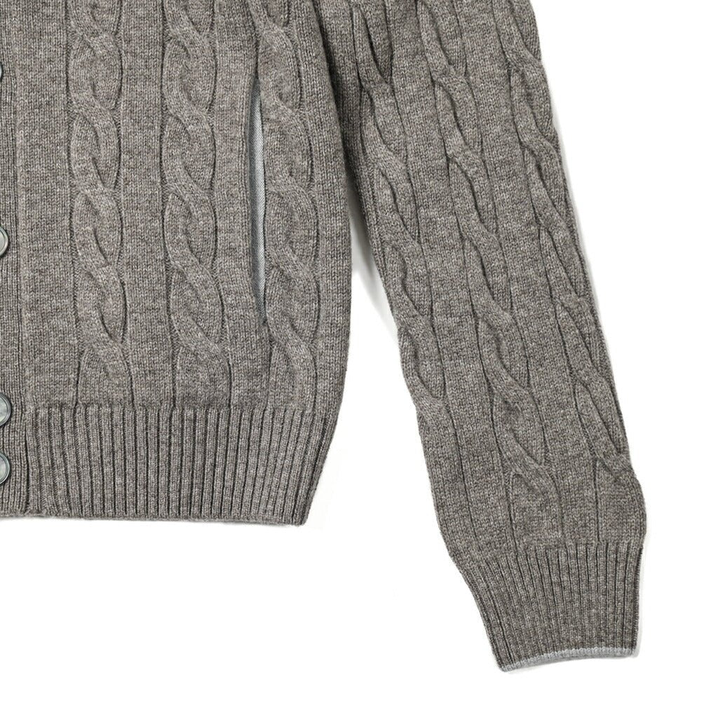SALE|GRAN SASSO ヴァージンウールカシミヤ ミドルゲージニットケーブル編み スタンドカラーカーディガン / SLOWEAR|399574 - A - 48|GUARDAROBA MILANO OFFICIAL STORE