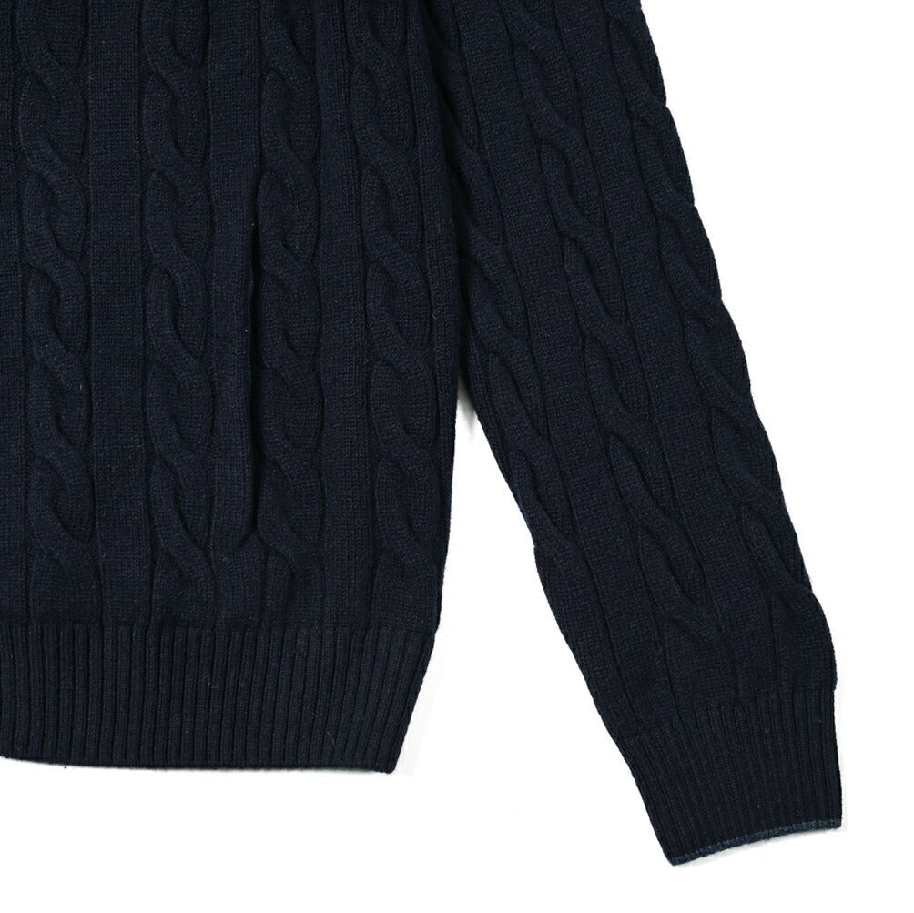 SALE|GRAN SASSO ヴァージンウールカシミヤ ミドルゲージニットケーブル編み スタンドカラーカーディガン / SLOWEAR|399574 - A - 48|GUARDAROBA MILANO OFFICIAL STORE