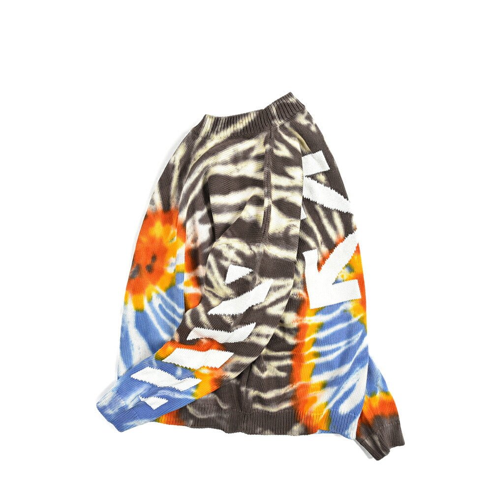 OFF - WHITE MAIN LABEL SEASONAL コットンポリエステル タイダイニットセーター|385097 - S|GUARDAROBA MILANO OFFICIAL STORE