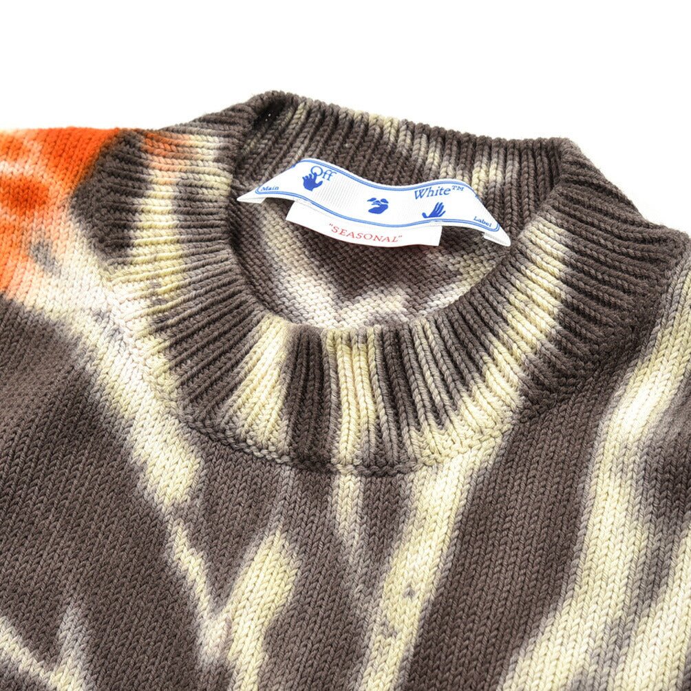 OFF - WHITE MAIN LABEL SEASONAL コットンポリエステル タイダイニットセーター|385097 - S|GUARDAROBA MILANO OFFICIAL STORE