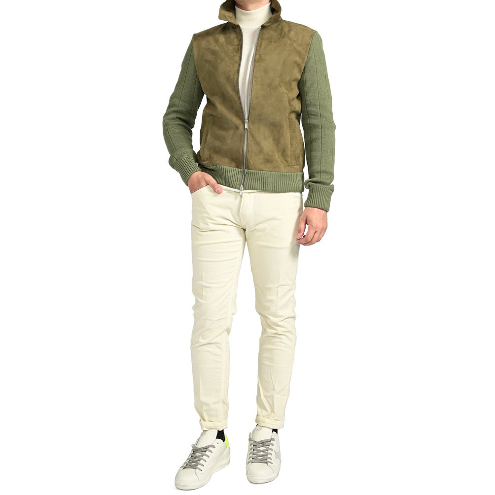 SALE|PT TORINO レザー×コットンニット ジップアップコンビブルゾン / PT01|394115 - A - 48|GUARDAROBA MILANO OFFICIAL STORE
