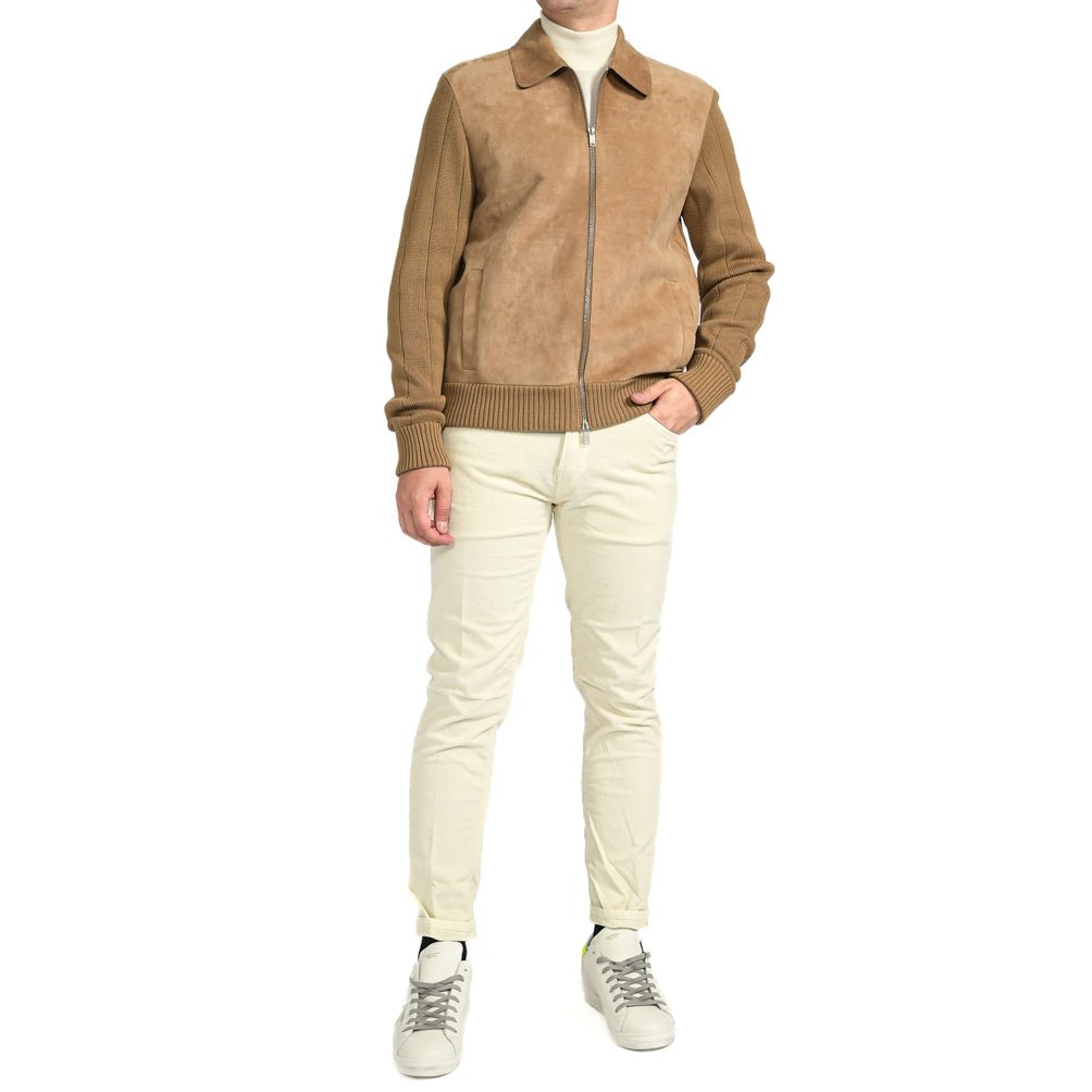 SALE|PT TORINO レザー×コットンニット ジップアップコンビブルゾン / PT01|394115 - A - 48|GUARDAROBA MILANO OFFICIAL STORE