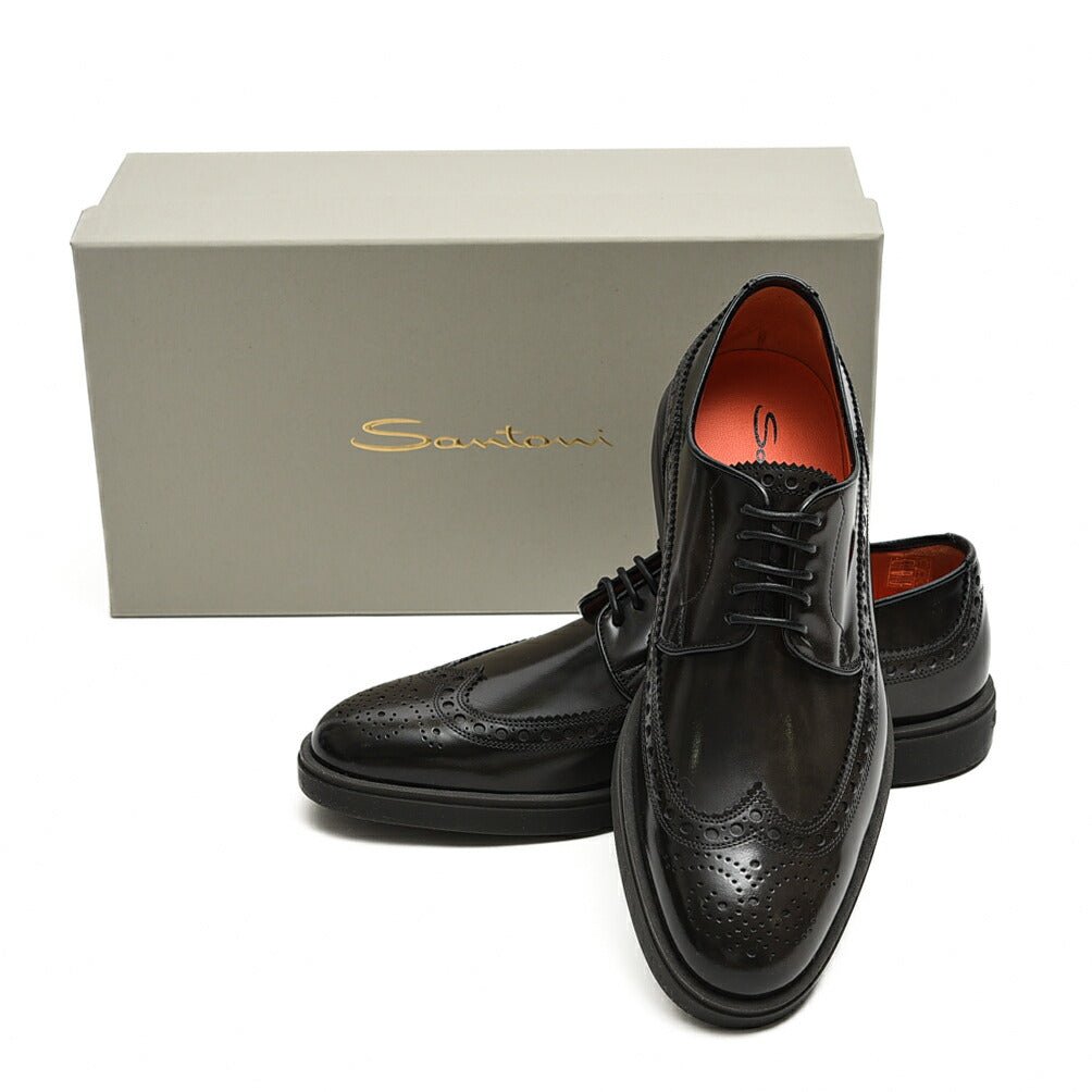 SANTONI "MGDT17099" アンティークドレザーブローグレースアップダービーシューズ|GUARDAROBA MILANO OFFICIAL STORE