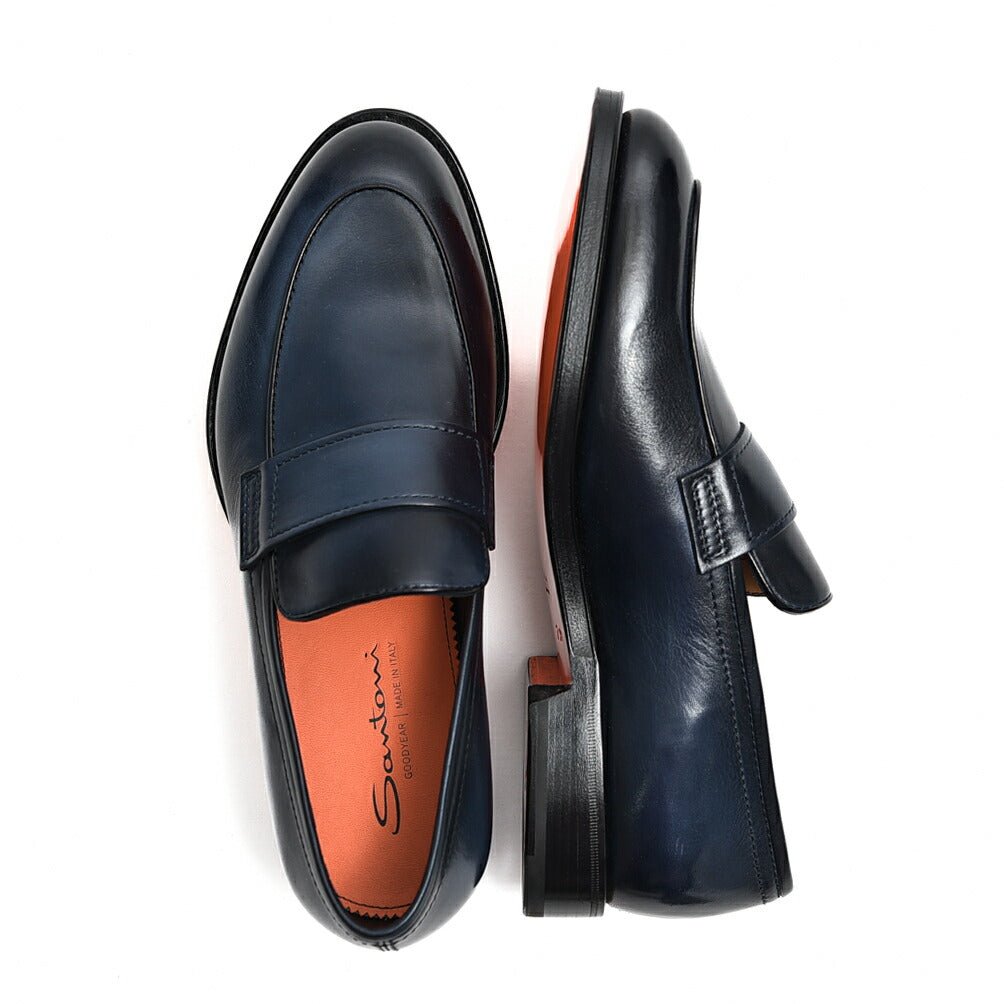 SALE|SANTONI アンティークドレザー ペニーローファー MCCO17745|383649 - 7h|GUARDAROBA MILANO OFFICIAL STORE