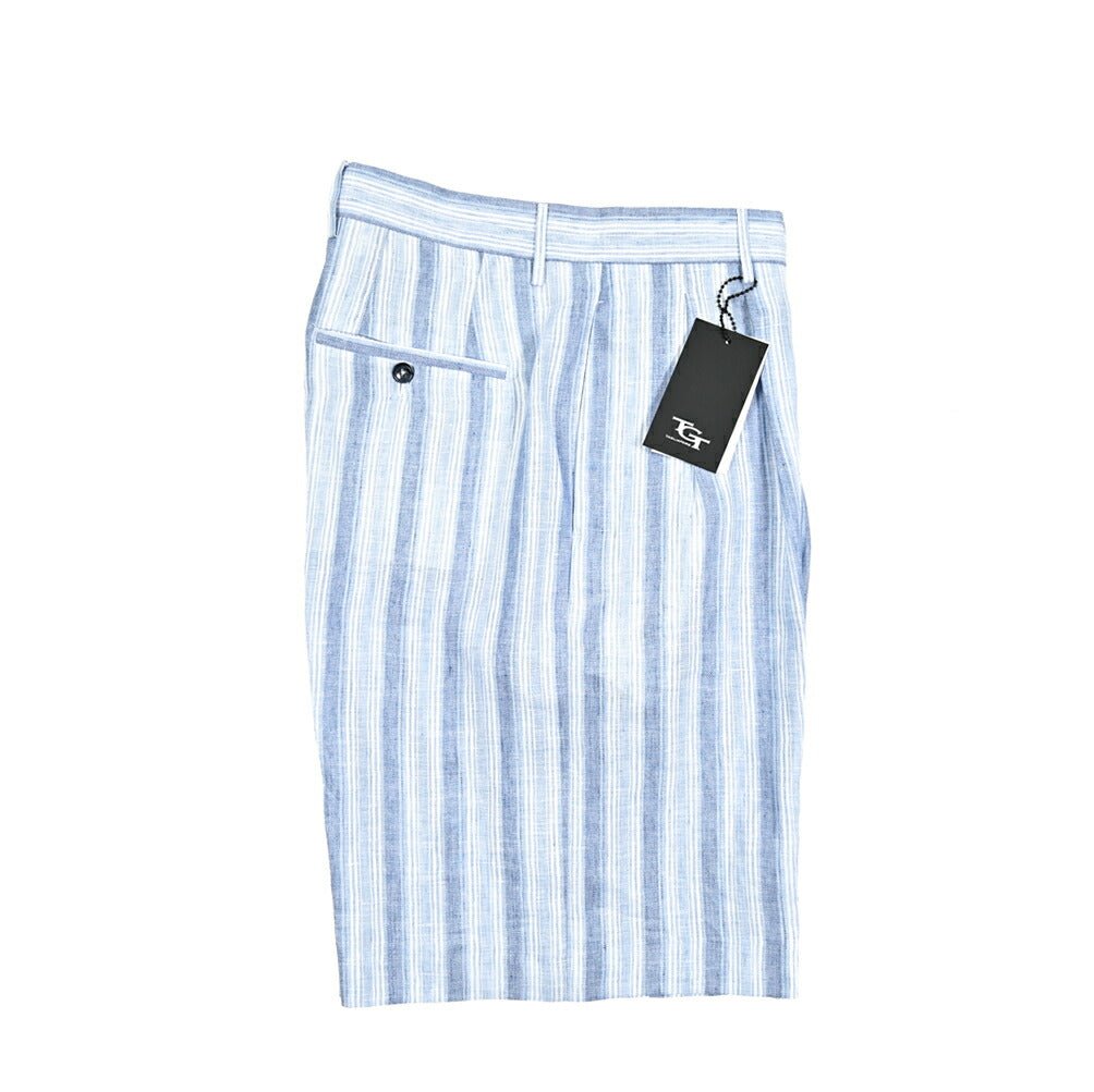 【10%OFFクーポン】TAGLIATORE リネン100% ツータックバミューダショーツ(ハーフパンツ) / B - CABANA｜GUARDAROBA MILANO OFFICIAL STORE