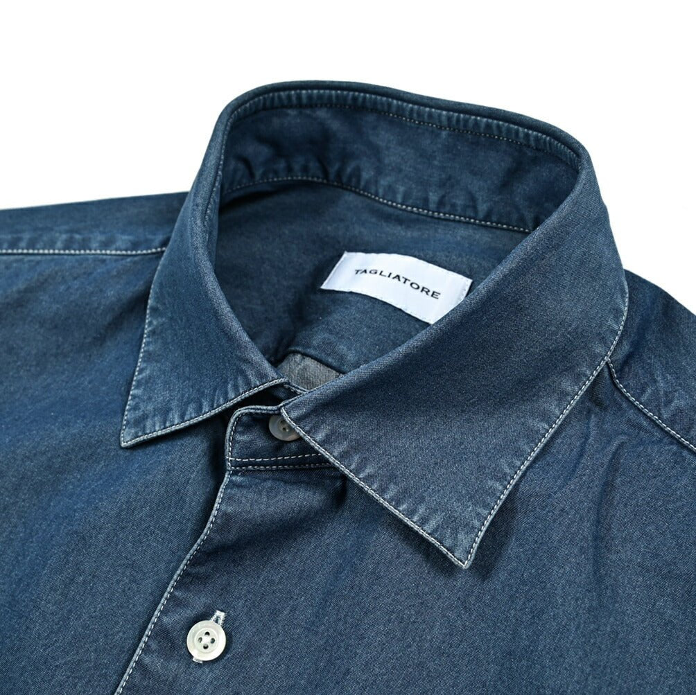 【10%OFFクーポン】TAGLIATORE コットン100% 半袖デニムシャツ / BIARRITZ｜GUARDAROBA MILANO OFFICIAL STORE