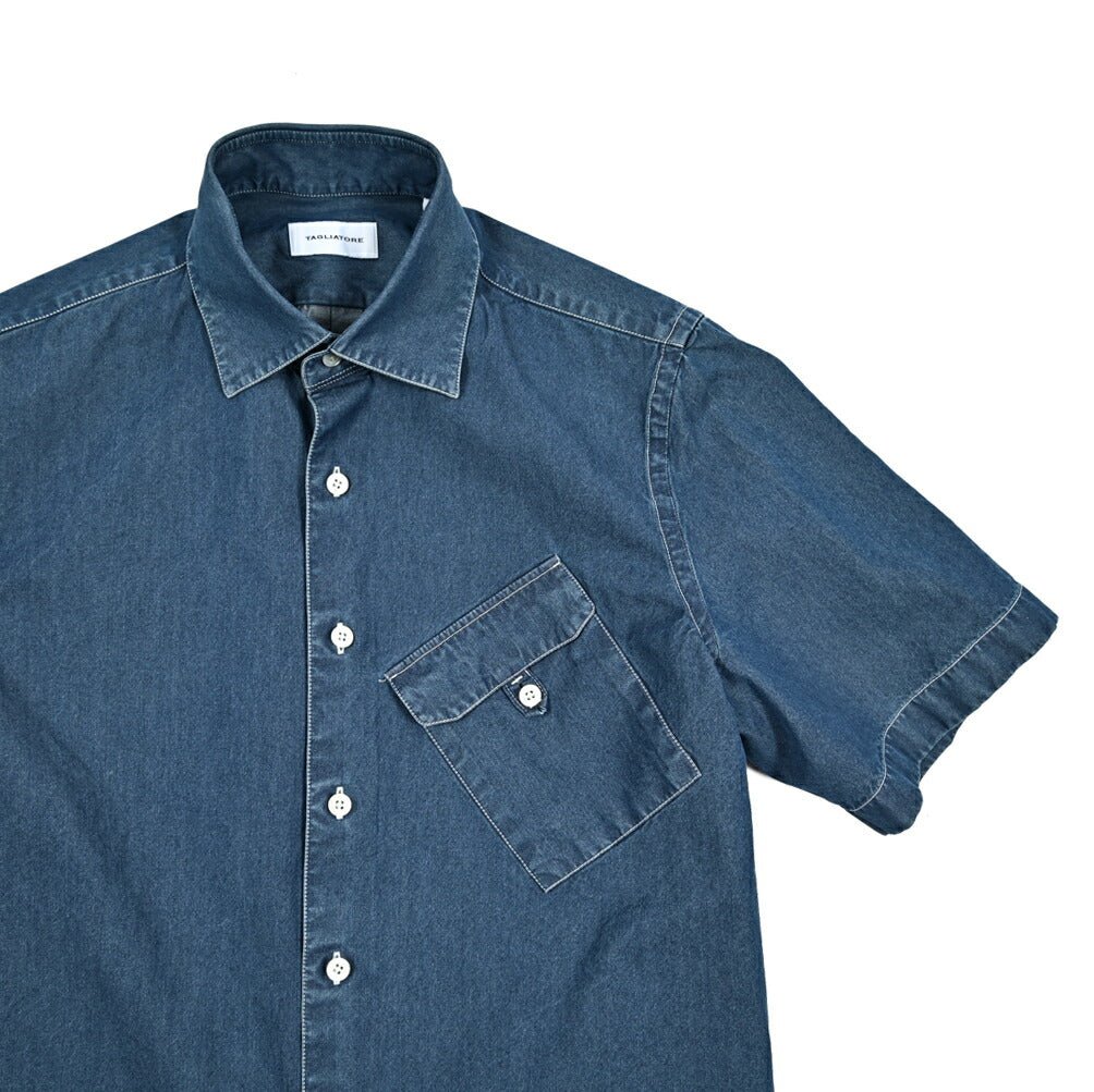 【10%OFFクーポン】TAGLIATORE コットン100% 半袖デニムシャツ / BIARRITZ｜GUARDAROBA MILANO OFFICIAL STORE