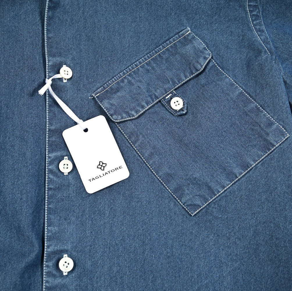 【10%OFFクーポン】TAGLIATORE コットン100% 半袖デニムシャツ / BIARRITZ｜GUARDAROBA MILANO OFFICIAL STORE