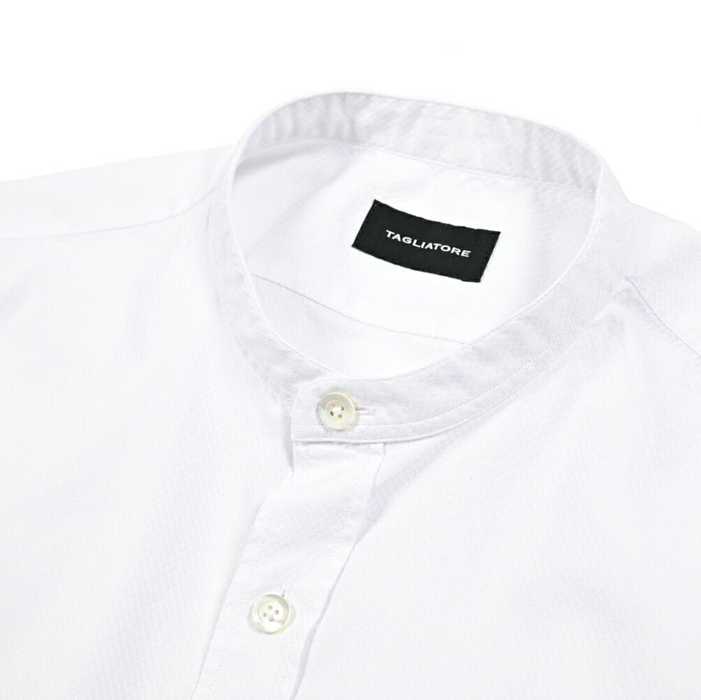 【10%OFFクーポン】TAGLIATORE コットン100% バンドカラーシャツ / CANNES｜GUARDAROBA MILANO OFFICIAL STORE