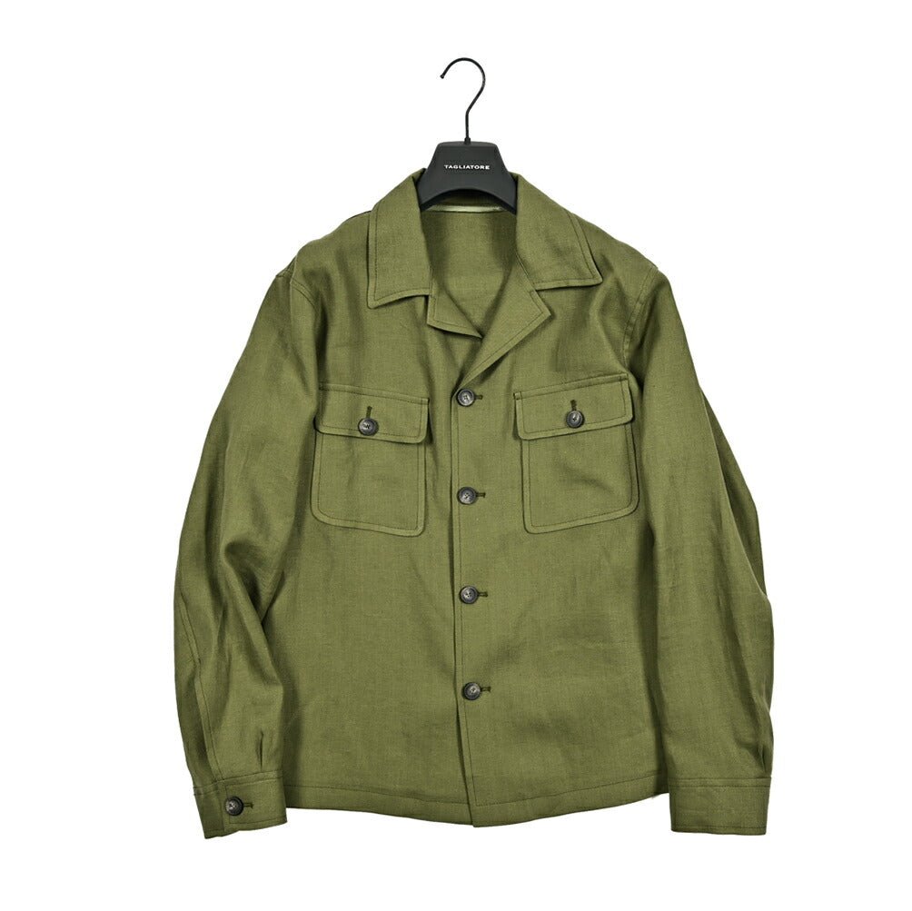 【10%OFFクーポン】TAGLIATORE リネン100% オープンカラーサファリシャツ / G - BARROW｜GUARDAROBA MILANO OFFICIAL STORE