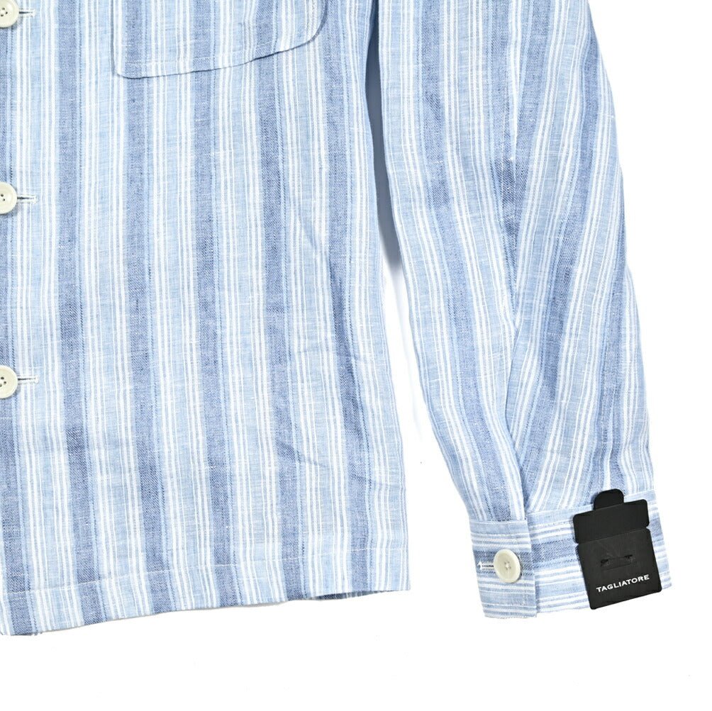 【10%OFFクーポン】TAGLIATORE リネン100% オープンカラーサファリシャツ / G - BARROW｜GUARDAROBA MILANO OFFICIAL STORE