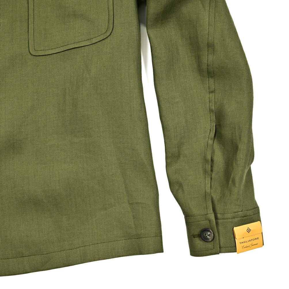 【10%OFFクーポン】TAGLIATORE リネン100% オープンカラーサファリシャツ / G - BARROW｜GUARDAROBA MILANO OFFICIAL STORE