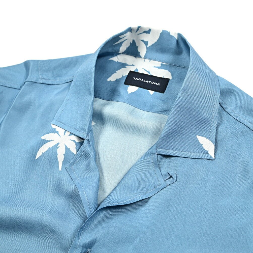 【10%OFFクーポン】TAGLIATORE コットン100% オープンカラー半袖シャツ / HAWAII｜GUARDAROBA MILANO OFFICIAL STORE