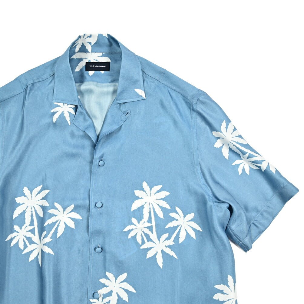 【10%OFFクーポン】TAGLIATORE コットン100% オープンカラー半袖シャツ / HAWAII｜GUARDAROBA MILANO OFFICIAL STORE